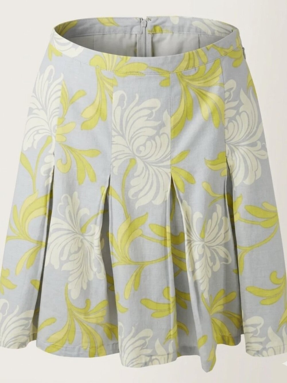 Sundance Size 4 Gray & Yellow Above Knee Pleated Lined Skirt